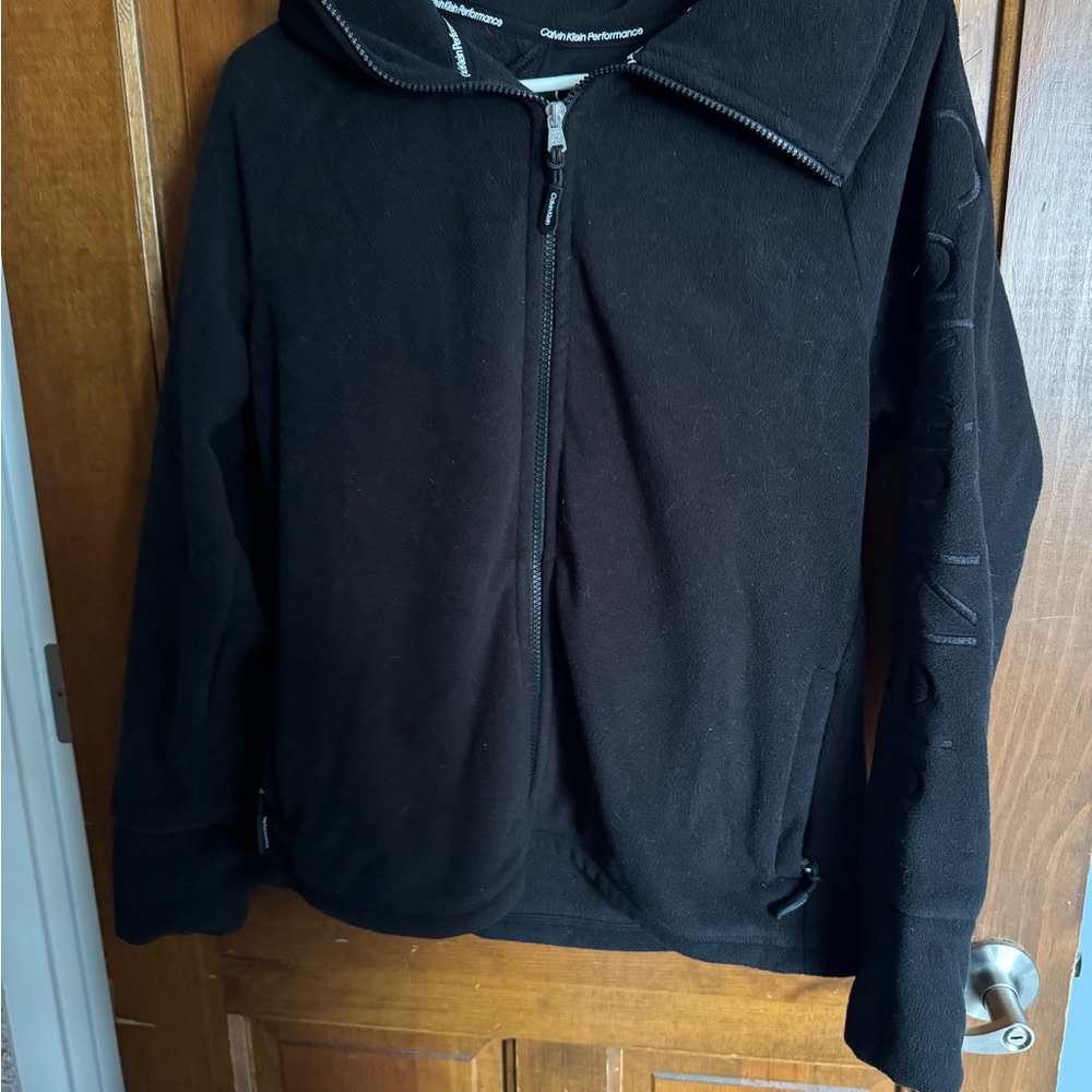 Calvin Klein Black Zip-Up Fleece Jacket